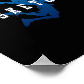 Sketll Speler Team Blauwe Varsity Tekst  Poster (Hoek)