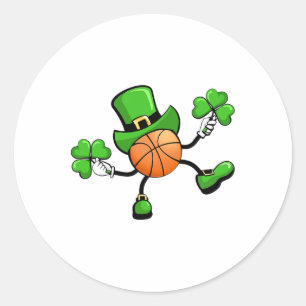Sketll St Patricks Day Sports Leprechaun Boys Mann Ronde Sticker