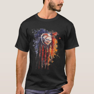 Sketll Usa Watercolor America Sketll Hoop Kunstwer T-shirt