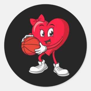 Sketll Valentijnsdag Schattig Rode Hart Speler Mei Ronde Sticker