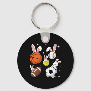 Sketll Verkoop Voetbal Sport Paasdag Bunny Sleutelhanger