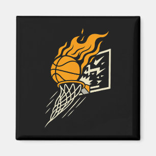Sketll Vlam Dunk Grafisch Grappige Basketbal Kunst Magneet