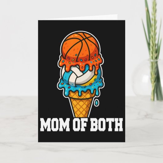 Sketll Volleyll Mom Ice Cream Drip Summer Game Day Kaart (Voorkant)