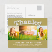 Sketting Bedankt Multi 3 Foto Afstuderen Hartelijk Briefkaart (Voorkant / Achterkant)