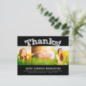 Sketting Bedankt Multi 3 Foto Afstuderen Hartelijk Briefkaart (Staand voorkant)