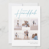 Sketting Cursive 6 Foto Collage Hanukkah Feestdagenkaart (Voorkant)