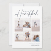 Sketting Cursive 6 Foto Collage Hanukkah Feestdagenkaart (Voorkant)
