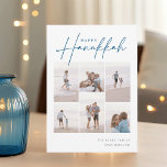 Sketting Cursive 6 Foto Collage Hanukkah Feestdagenkaart<br><div class="desc">Deel de eer met deze moderne Hanukkah-vakantiekaarten met 6 van uw favoriete foto's in een rastercollage. "Happy Hanukkah" staat bovenaan in klassiek serif en casual handgeschetst cursief script. Pas uw familienaam aan en het jaar rechtsonder aan.</div>