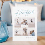 Sketting Cursive 6 Foto Collage Hanukkah Feestdagenkaart<br><div class="desc">Deel de eer met deze moderne Hanukkah-vakantiekaarten met 6 van uw favoriete foto's in een rastercollage. "Happy Hanukkah" staat bovenaan in klassiek serif en casual handgeschetst cursief script. Pas uw familienaam aan en het jaar rechtsonder aan.</div>