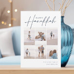 Sketting Cursive 6 Foto Collage Hanukkah Feestdagenkaart<br><div class="desc">Deel de eer met deze moderne Hanukkah-vakantiekaarten met 6 van uw favoriete foto's in een rastercollage. "Happy Hanukkah" staat bovenaan in klassiek serif en casual handgeschetst cursief script. Pas uw familienaam aan en het jaar rechtsonder aan.</div>