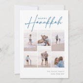 Sketting Cursive 6 Foto Collage Hanukkah Feestdagenkaart (Voorkant)