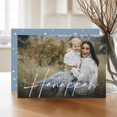 Sketting Cursive Full Photo Hanukkah Feestdagenkaart
