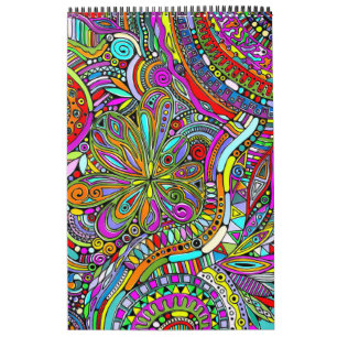 Sketting Fantasy Art - Abstracte bloemen 1 Kalender