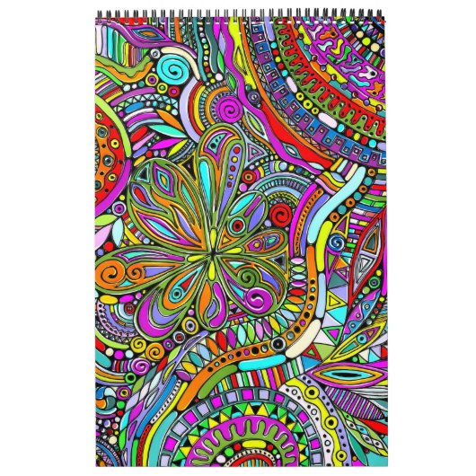 Sketting Fantasy Art - Abstracte bloemen 1 Kalender (Hoes)