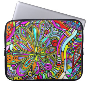 Sketting Fantasy Art - Abstracte bloemen 1 Laptop Sleeve