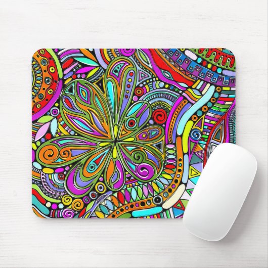 Sketting Fantasy Art - Abstracte bloemen 1 Muismat (Met muis)