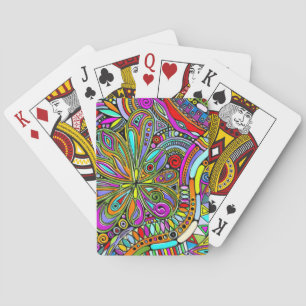 Sketting Fantasy Art - Abstracte bloemen 1 Pokerkaarten