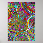 Sketting Fantasy Art - Abstracte bloemen 1 Poster (Voorkant)