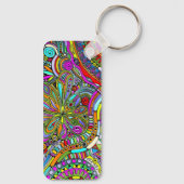 Sketting Fantasy Art - Abstracte bloemen 1 Sleutelhanger (Achterkant)