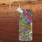 Sketting Fantasy Art - Abstracte bloemen 1 Sleutelhanger (Voorkant)