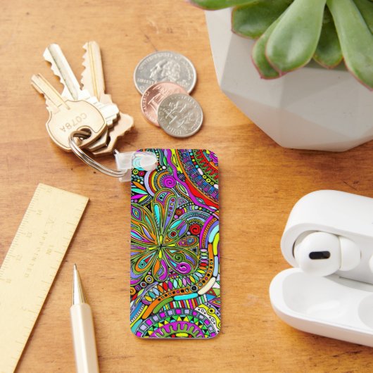 Sketting Fantasy Art - Abstracte bloemen 1 Sleutelhanger (Bureau)