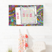 Sketting Fantasy Art - Abstracte bloemen 1 Spandoek (Insitu)