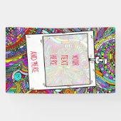 Sketting Fantasy Art - Abstracte bloemen 1 Spandoek (Horizontaal)