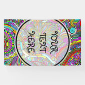 Sketting Fantasy Art - Abstracte bloemen 1 Spandoek (Horizontaal)