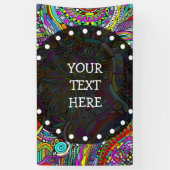 Sketting Fantasy Art - Abstracte bloemen 1 Spandoek (Verticaal)