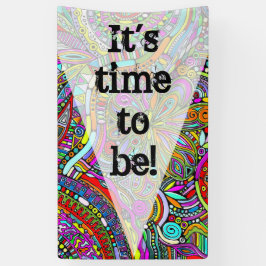 Sketting Fantasy Art - Abstracte bloemen 1 Spandoek