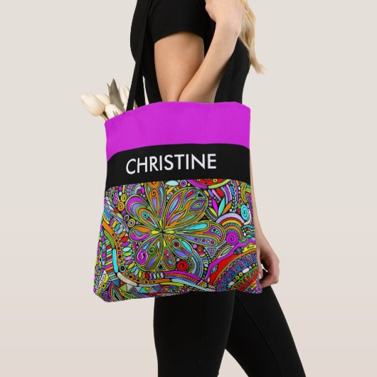 Sketting Fantasy Art - Abstracte bloemen 1 Tote Bag (Dichtbij)