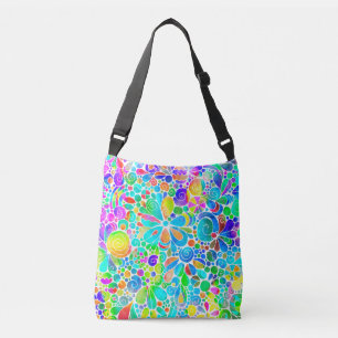 Sketting Fantasy Art - Abstracte bloemen 2 Crossbody Tas