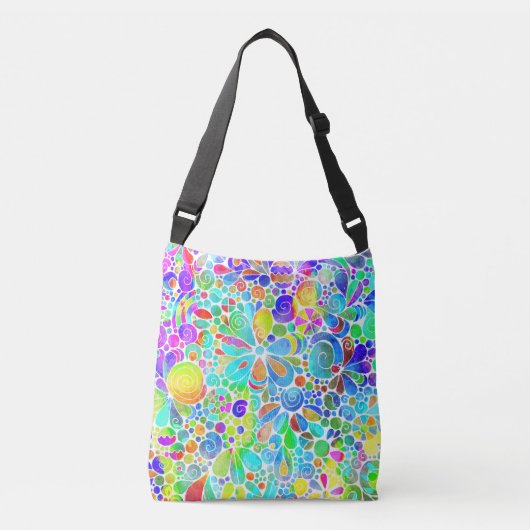 Sketting Fantasy Art - Abstracte bloemen 2 Crossbody Tas (Voorkant)