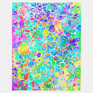Sketting Fantasy Art - Abstracte bloemen 2 Fleece Deken