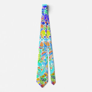 Sketting Fantasy Art - Abstracte bloemen 2 Stropdas