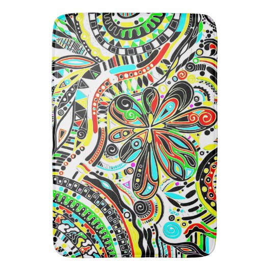 Sketting Fantasy Art - Abstracte bloemen 3 Badmat (Voorkant Verticaal)