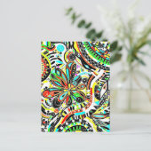 Sketting Fantasy Art - Abstracte bloemen 3 Briefkaart (Staand voorkant)