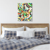 Sketting Fantasy Art - Abstracte bloemen 3 Canvas Afdruk (Insitu (Slaapkamer))