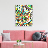 Sketting Fantasy Art - Abstracte bloemen 3 Canvas Afdruk (Insitu (Woonkamer))