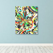 Sketting Fantasy Art - Abstracte bloemen 3 Canvas Afdruk (Insitu (Houten vloer))