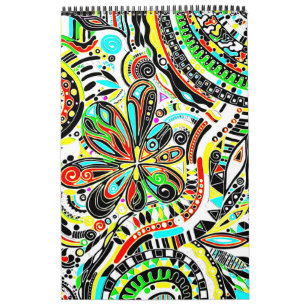 Sketting Fantasy Art - Abstracte bloemen 3 Kalender