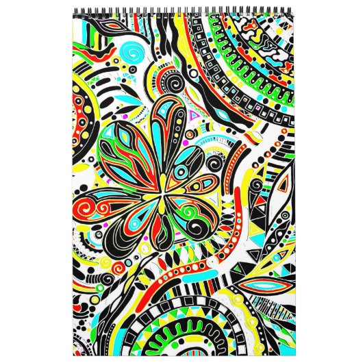 Sketting Fantasy Art - Abstracte bloemen 3 Kalender (Hoes)