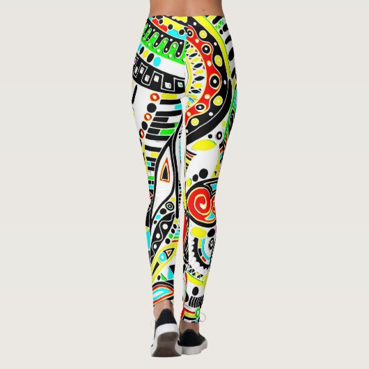 Sketting Fantasy Art - Abstracte bloemen 3 Leggings (Achterkant)