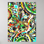 Sketting Fantasy Art - Abstracte bloemen 3 Poster (Voorkant)