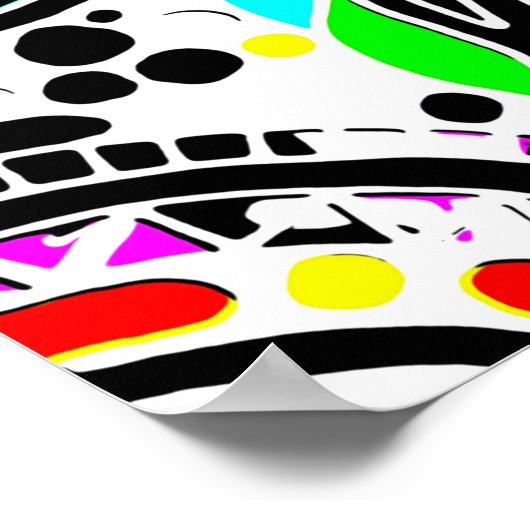 Sketting Fantasy Art - Abstracte bloemen 3 Poster (Hoek)