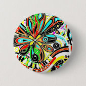 Sketting Fantasy Art - Abstracte bloemen 3 Ronde Button 5,7 Cm (Voorkant)