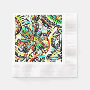 Sketting Fantasy Art - Abstracte bloemen 3 Servet