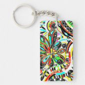 Sketting Fantasy Art - Abstracte bloemen 3 Sleutelhanger (Voorkant)