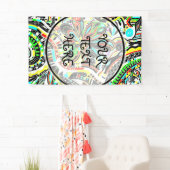 Sketting Fantasy Art - Abstracte bloemen 3 Spandoek (Insitu)