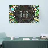 Sketting Fantasy Art - Abstracte bloemen 3 Spandoek (Beurs)